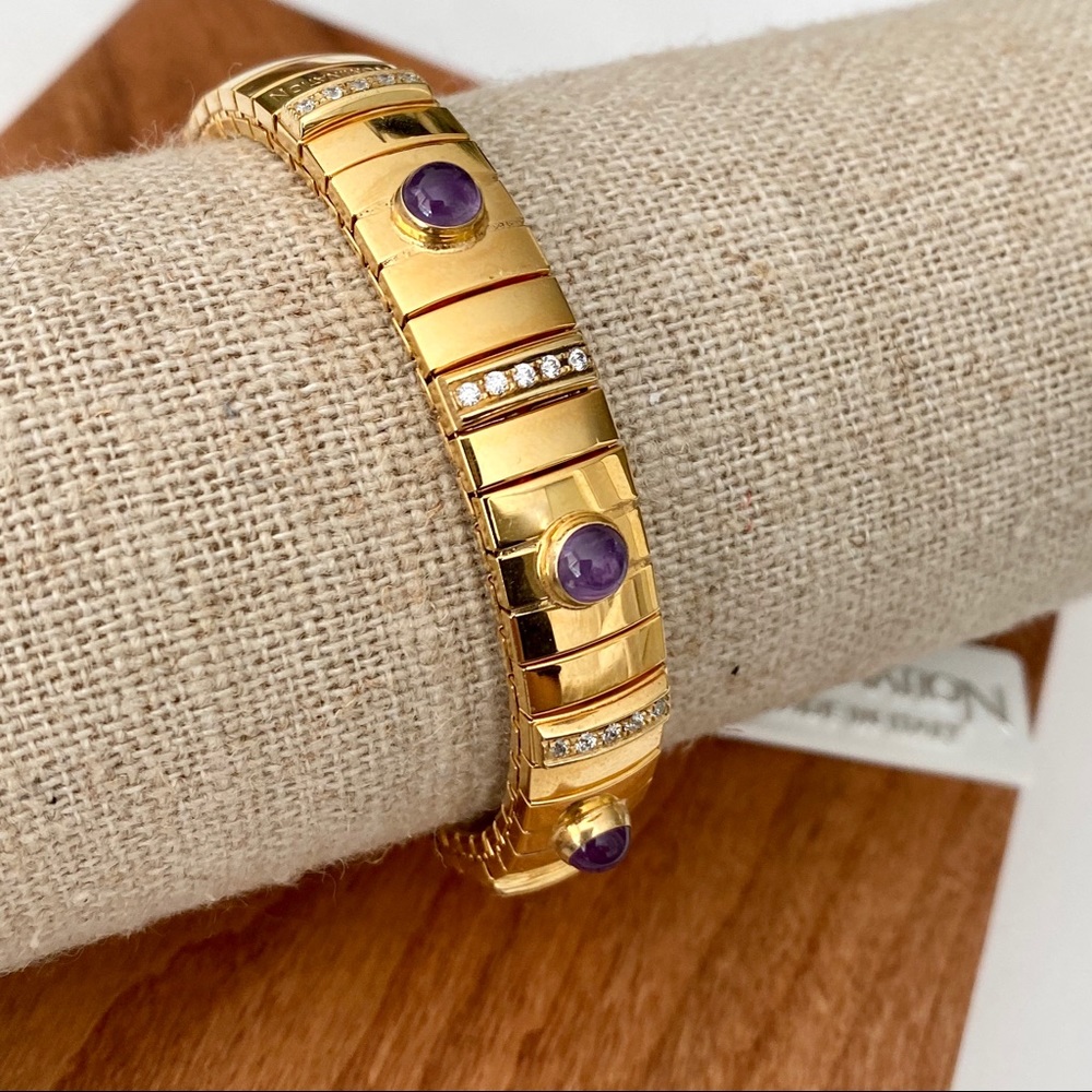 Amethyst Nomination Extension Golden Bracelet